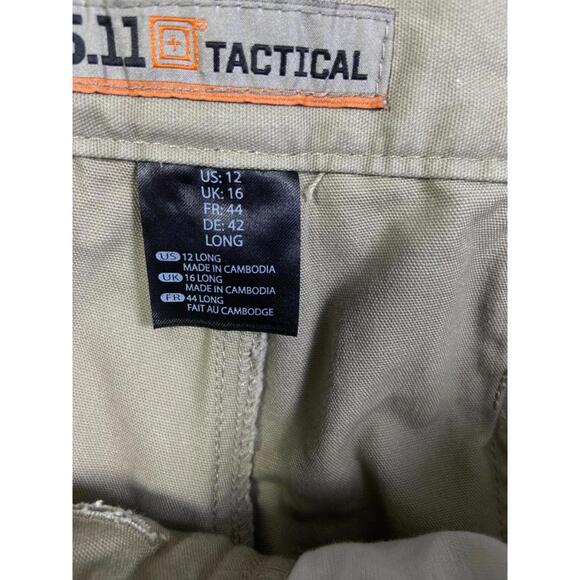 5.11 Tactical Pants Womens Size 12 Long Khaki Cotton Canvas Cargo 64358 Workwear - Picture 7 of 16
